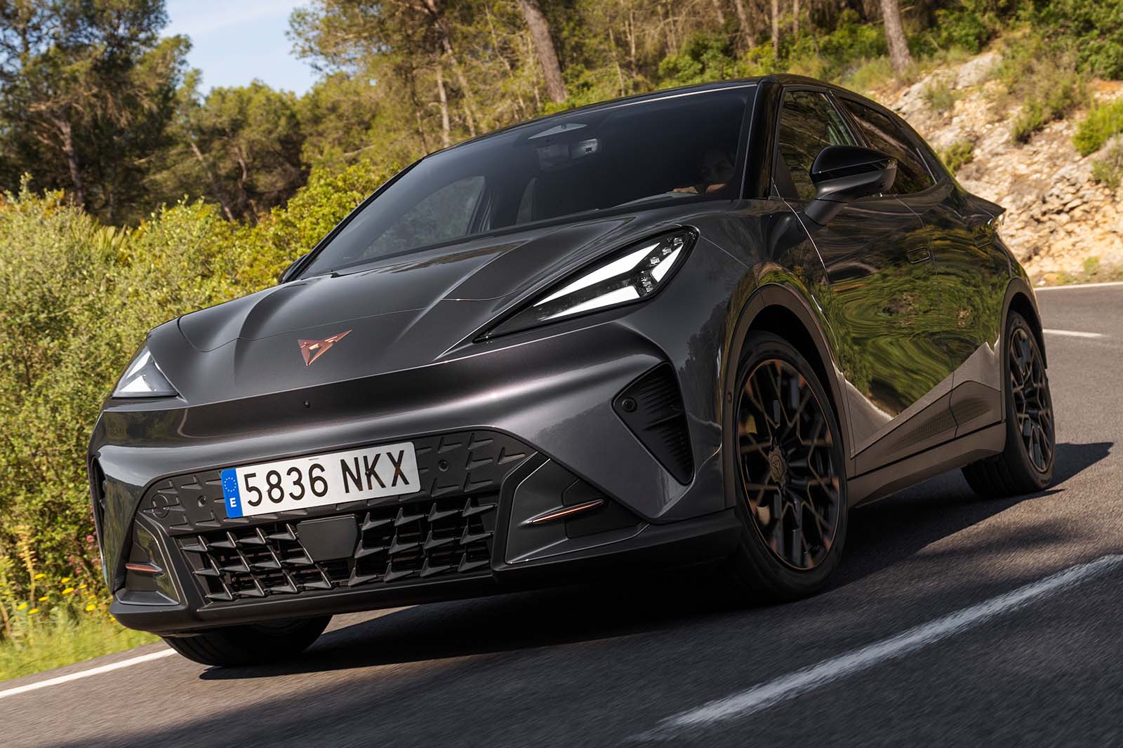 Cupra Raval front cornering dynamic